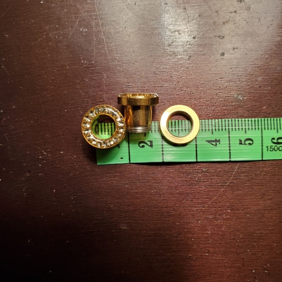 4g Gold With Silver Sparkles Barrel Piercing - Picture 3 of 3